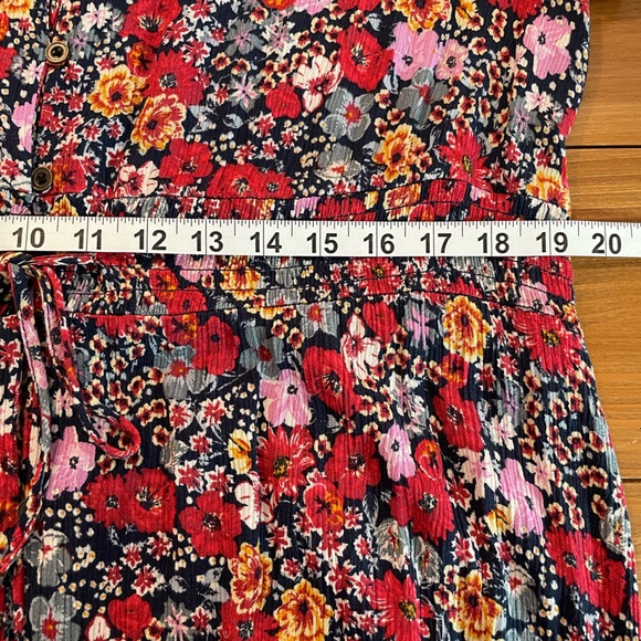 Knox Rose Multi-Colored Floral High-Low Maxi Dress Button Front Ruffe Size 2X - Picture 12 of 16
